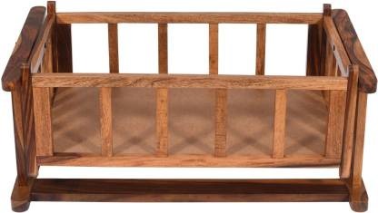 Tiana Sheesham Wood Baby Cradle with mattress