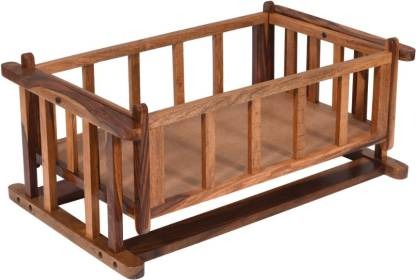 Tiana Sheesham Wood Baby Cradle with mattress