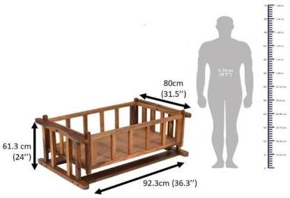 Tiana Sheesham Wood Baby Cradle with mattress