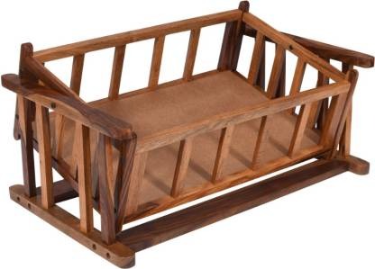 Tiana Sheesham Wood Baby Cradle with mattress
