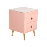 Sova Side Table with Marble Top in Pink Color