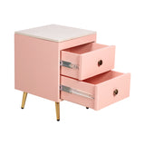Sova Side Table with Marble Top in Pink Color