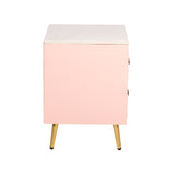 Sova Side Table with Marble Top in Pink Color