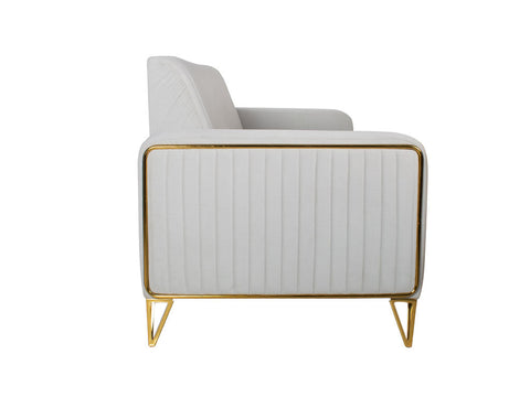 Maverick One Seater Sofa In Beige Velvet Fabric