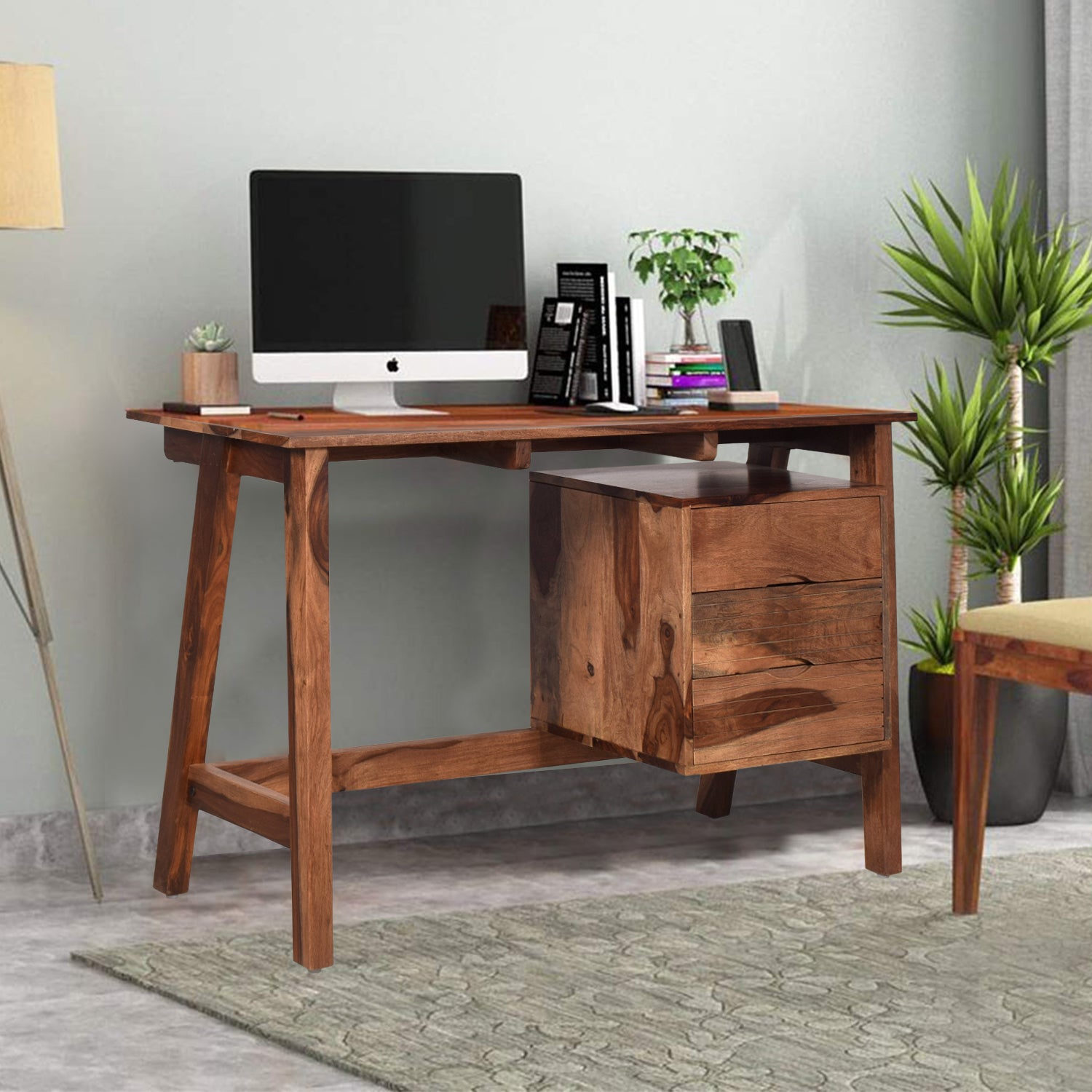 Buy Avian Study Table With Storage In Sheesham Wood - GetMyCouch