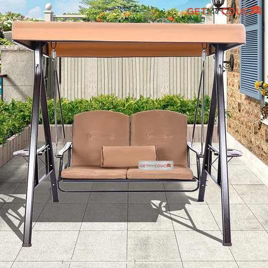 Outdoor Metal Swing Bench Lounge Chair