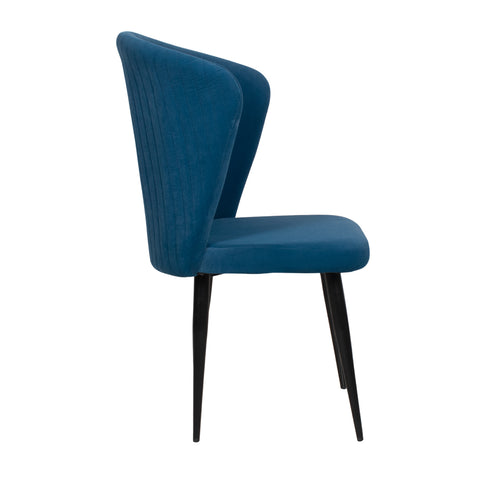 Carol Lounge Chair In Blue Velvet Fabric