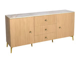 Sacandivian Sideboard in Rubber Wood with Marble Top
