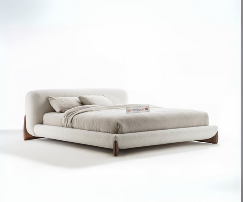 Oslo Upholstered Bed in Premium Boucle Fabric