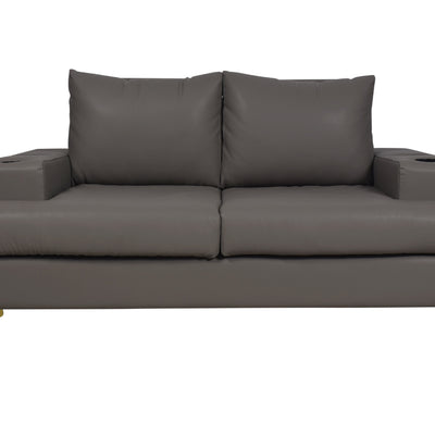 Duncan 2 Seater in Grey Leatherette