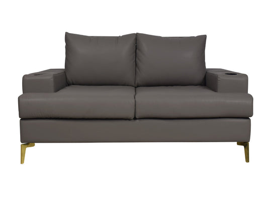 Duncan 4 Seater in Grey Leatherette