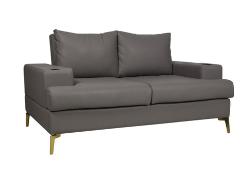 Duncan 4 Seater in Grey Leatherette