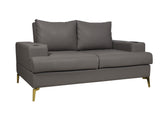 Duncan 2 Seater in Grey Leatherette