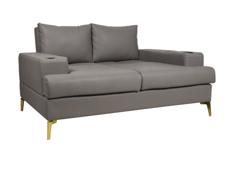 Duncan 4 Seater in Grey Leatherette