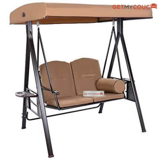 Outdoor Metal Swing Bench Lounge Chair