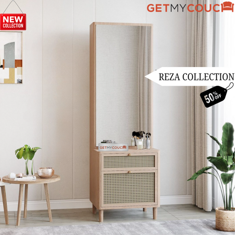 Reza Dresser in Solid Wood and Cane
