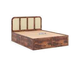 Beacon Storage Bed in Sheesham Wood With Cane Design