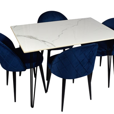 Stella 4 Seater Composite Top  Dining Set With Noel Chairs