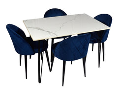 Stella 4 Seater Composite Top  Dining Set With Noel Chairs