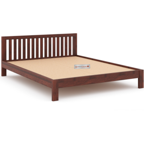 Arya Sheesham Wood Bed In Teak Finish