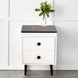 Kassel Side Table With Marble Top In White Finish