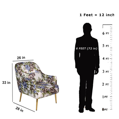 Aline Lounge Chair In Printed Fabric