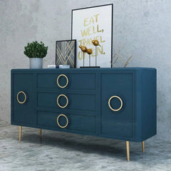 Render Sideboard Cum Chest of Drawers in Blue Textured Finish