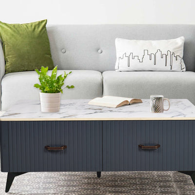 Steven Storage Coffee Table in Marble Top