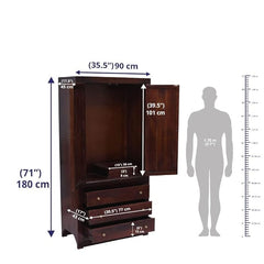 Bacado 2 Door Wardrobe in Sheesham Wood