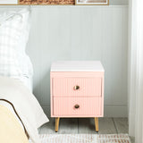 Sova Side Table with Marble Top in Pink Color
