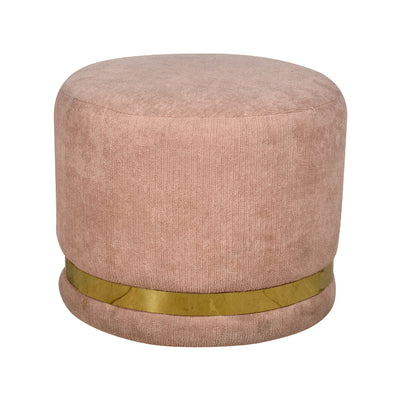 Nico Round Ottoman in Boucle Fabric