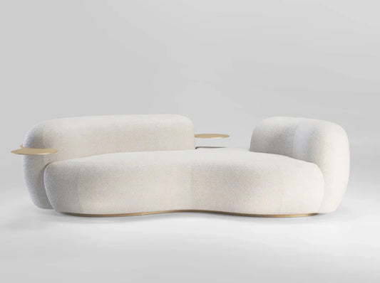 Serpentine Sofa by Vladimir Kigan in Boucle Fabric