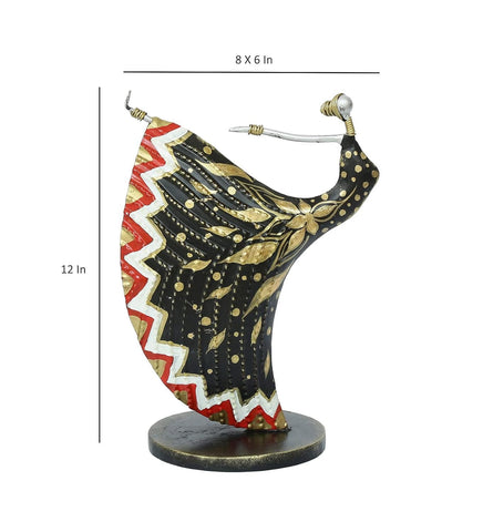 Vegas Wrought Iron Marie Dancing Lady Figurine Showpiece Home Decor (Set of 2)