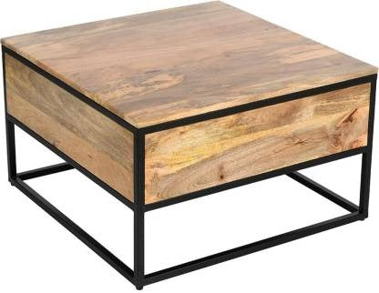 Novo Coffee table in Solid Wood with Metal Base