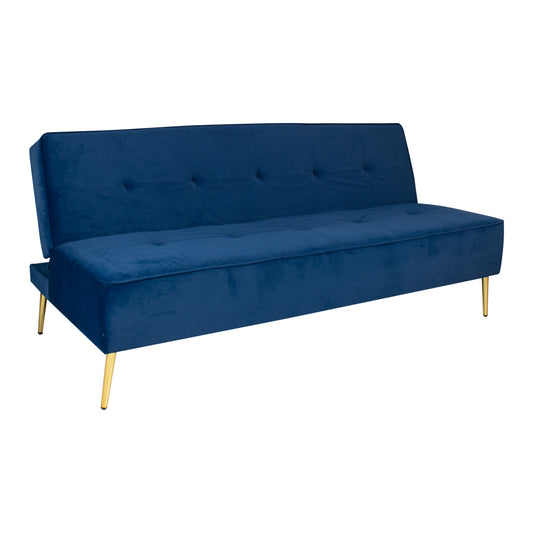 Zoey Sofa Bed in Blue Velvet Fabric