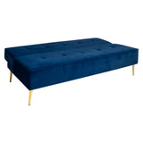 Zoey Sofa Bed in Blue Velvet Fabric