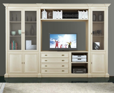 Classic Cream Entertainment& Storage Wall Unit