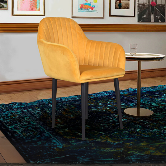 Harley Slipper Chair In Yellow Fabric
