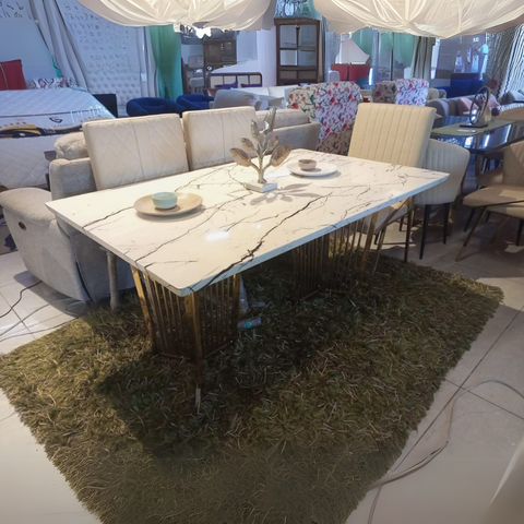 PVD Coated Marble Dining Table