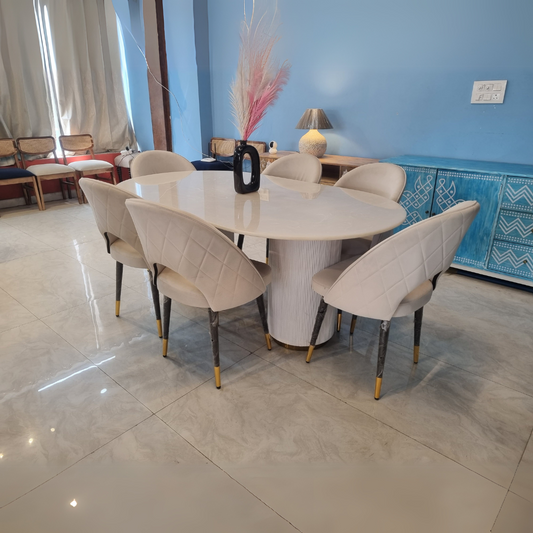 Angela Composite Marble Top Dining Table