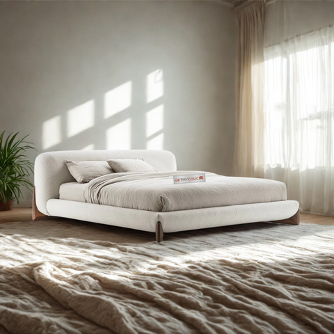 Oslo Upholstered Manual Box Storage Bed in Premium Boucle Fabric