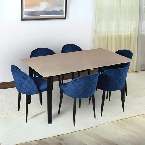 Advik marble dining table 6 seater Set With Noel Chairs
