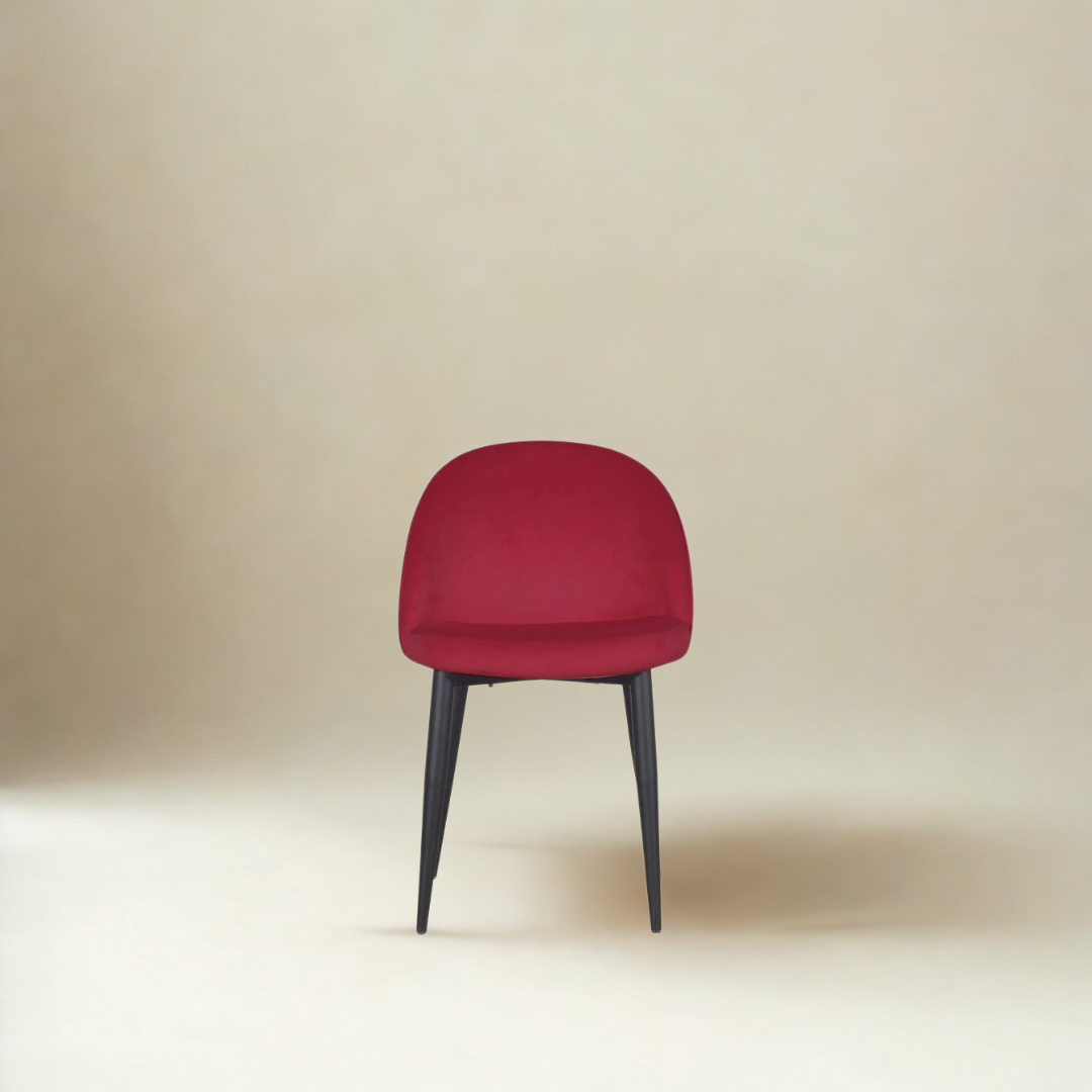 Noel Accent Chair In Premium Velvet Maroon Fabric