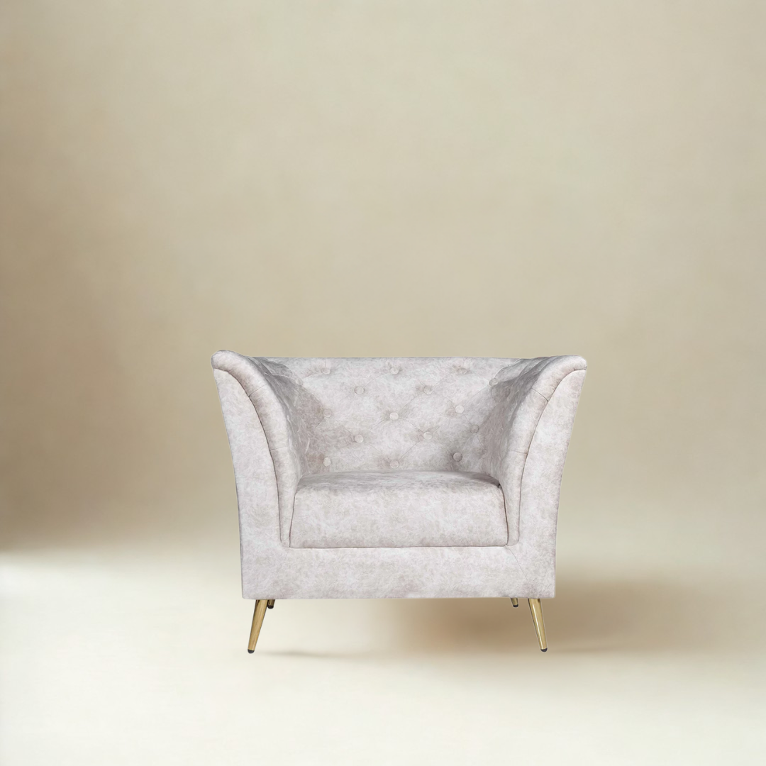 Watson 1 Seater Sofa In Beige Premium Velvet Fabric