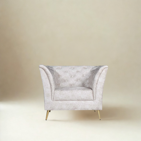 Watson 1 Seater Sofa In Beige Premium Velvet Fabric