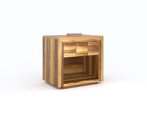 Nova Diamond Bedside Table in Pure UP Teak Wood
