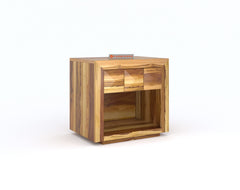 Nova Diamond Bedside Table in Pure UP Teak Wood