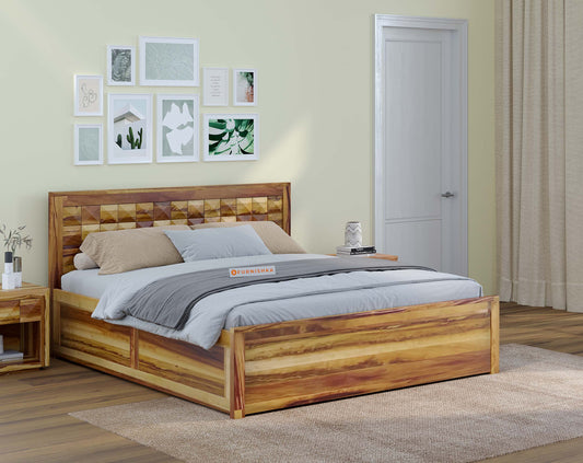 Nova Hydraulic Diamond Bed in Pure UP Teak