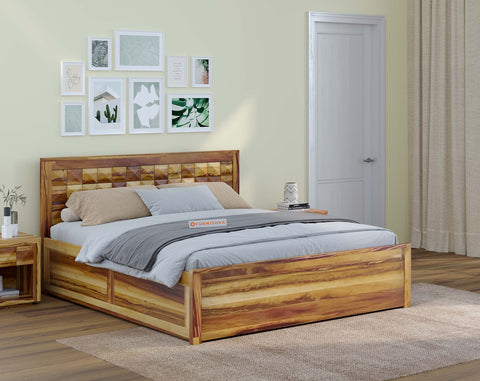 Nova Hydraulic Diamond Bed in Pure UP Teak