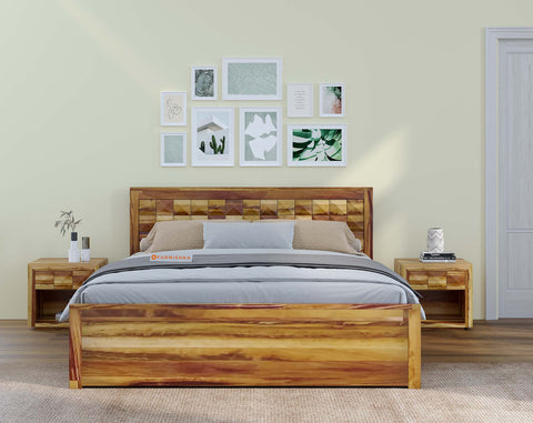 Nova Hydraulic Diamond Bed in Pure UP Teak